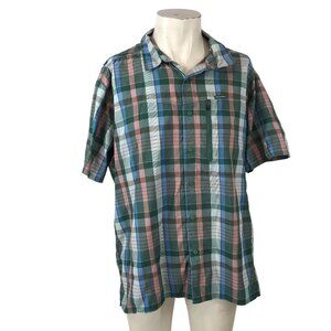 COLUMBIA -MEN'S XL - MULTICOLOR SHORT SLEEVE BUTTON UP NYLON SHIRT
